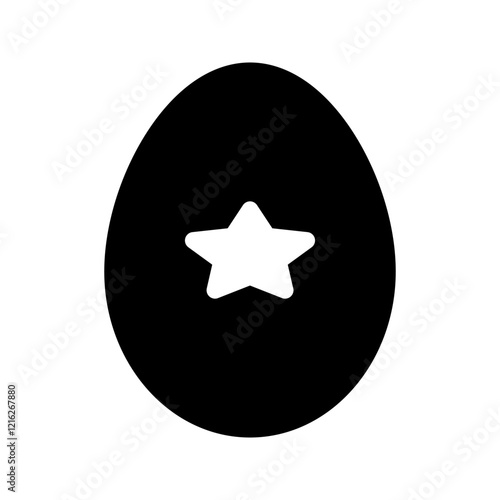 Egg with a star-shaped yolk in a creative design.
