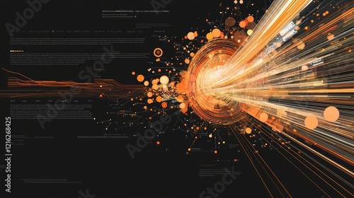 marketing research data technology. Abstract Data Stream Visualization Orange Hue.