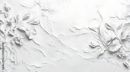 White Floral Embellishments on a Textured Background