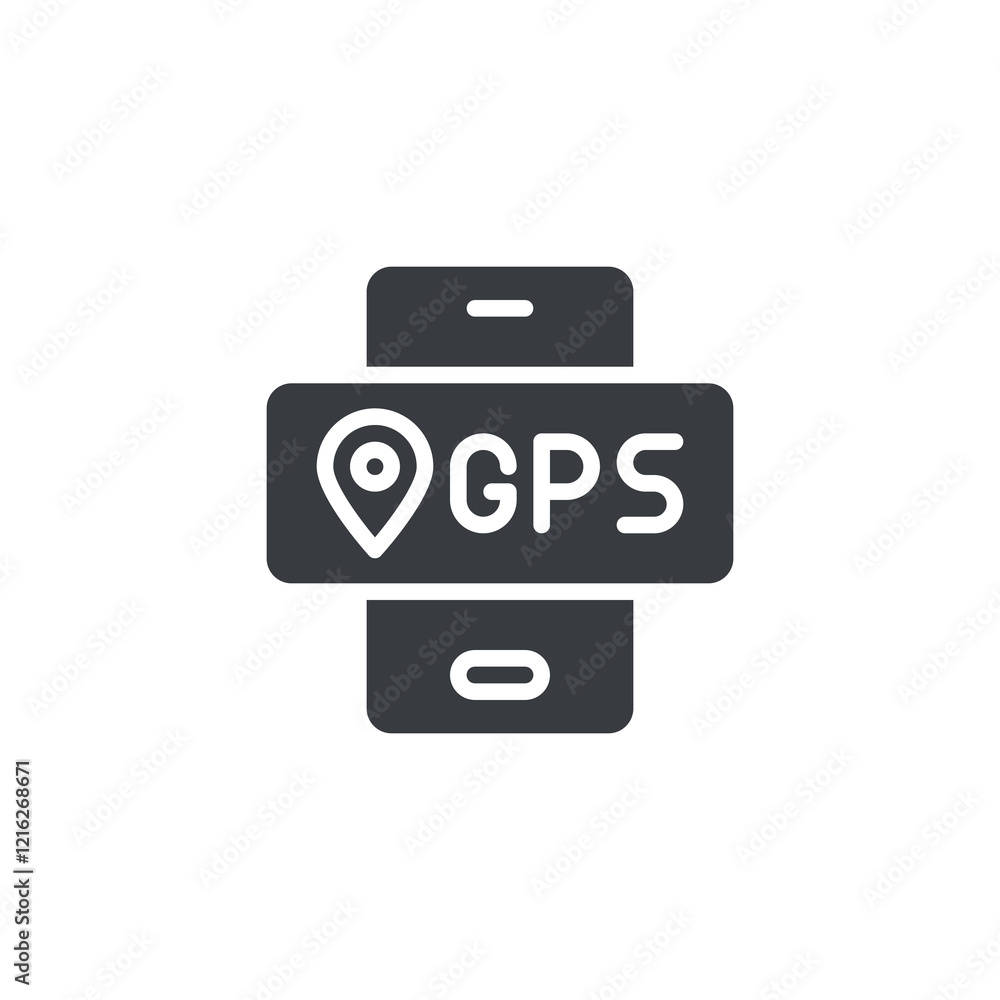 Smartphone screen with a navigation app vector icon Smartphone screen with a navigation app vector icon