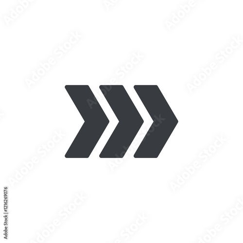 Arrows showing step-by-step direction vector icon