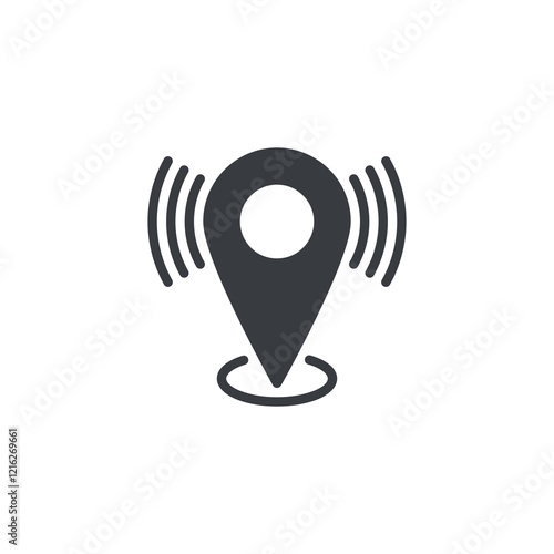 A blinking location pin vector icon