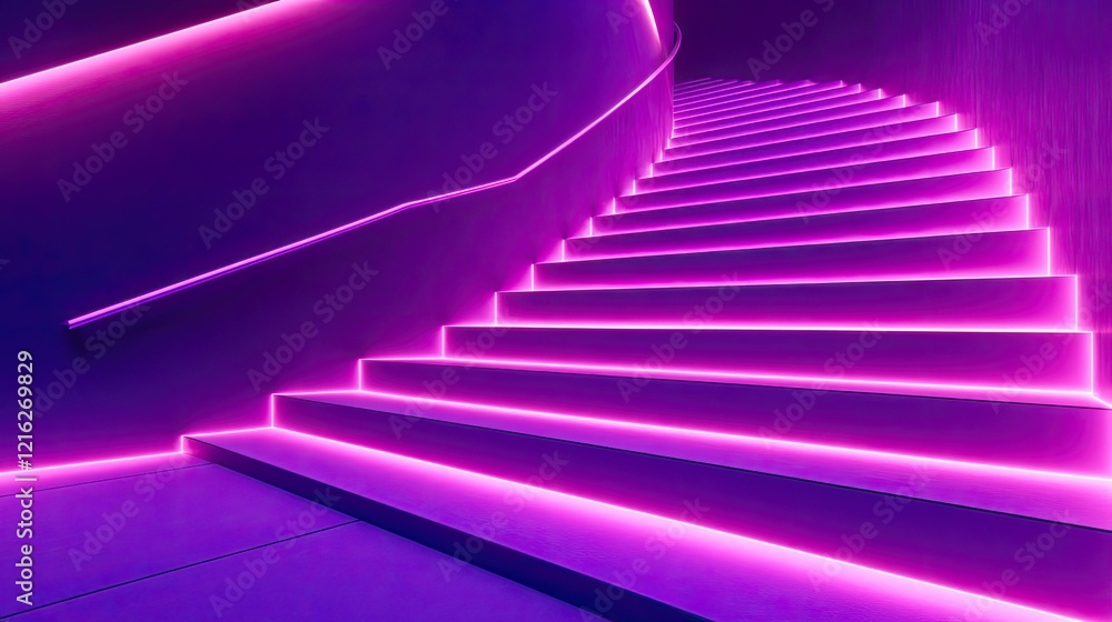Obraz premium Glowing D blocks forming a rising staircase, symbolizing step-by-step planning.