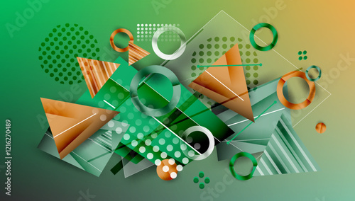 Abstract background geometric design with colorful gradients
