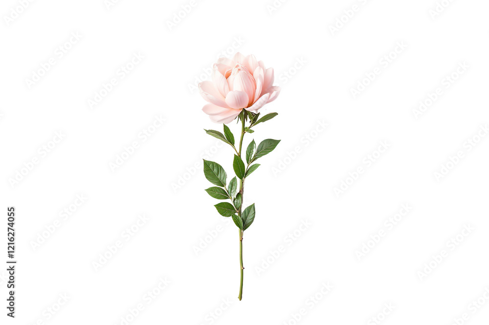 Aesthetic Flower and Leaf Stem Isolated PNG for Botanical and Minimalist Design Aesthetic Flower and Leaf Stem Isolated PNG for Botanical and Minimalist Design