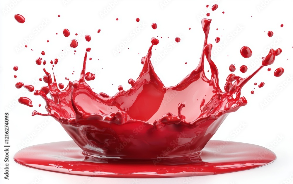 red chocolate candy topping splash isolated on white background red chocolate candy topping splash isolated on white background