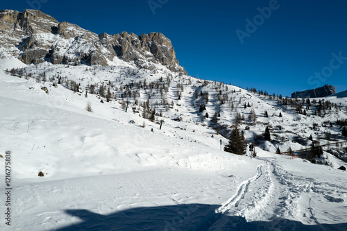 Wallpaper Mural Belluno Alps, Italy - views from the mountains and valleys in winter with snow Torontodigital.ca