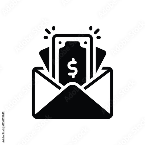 Black solid icon for salary