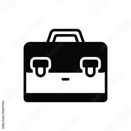 Black solid icon for briefcase