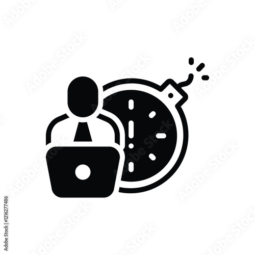 Black solid icon for deadline