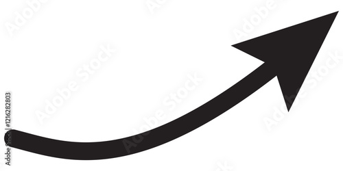 long curve arrow vector icon illustration