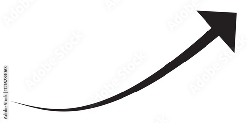 long curve arrow vector icon illustration