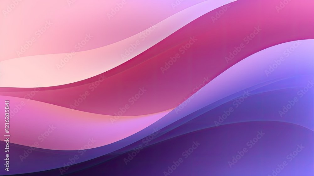 A smooth, abstract gradient design featuring soft waves in pink and purple hues.