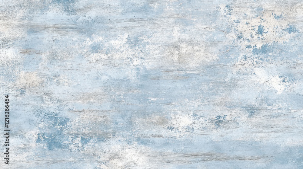 Obraz premium Distressed light blue wood texture with peeling paint and aged details, offering a rustic and vintage appeal, on solid white background.