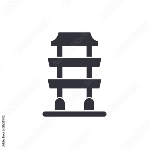 Japanese temple solid icons, minimalist vector illustration ,simple transparent graphic element .Isolated on white background