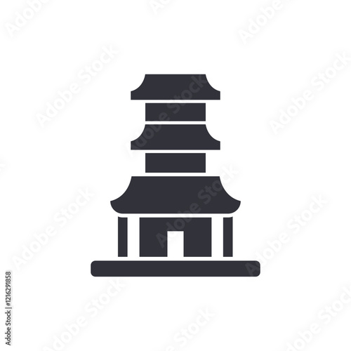 Japanese temple solid icons, minimalist vector illustration ,simple transparent graphic element .Isolated on white background