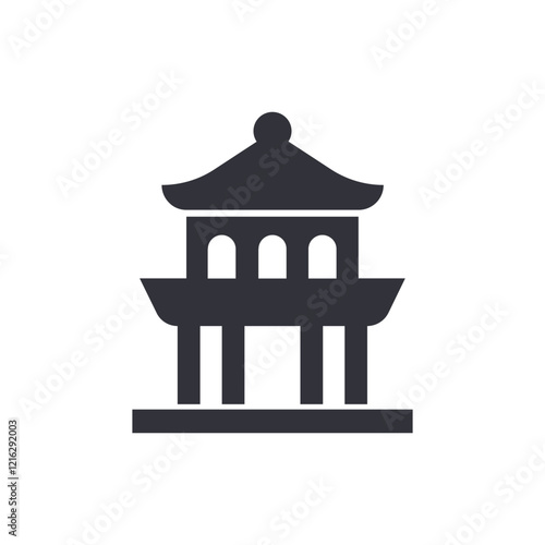 Japanese temple solid icons, minimalist vector illustration ,simple transparent graphic element .Isolated on white background