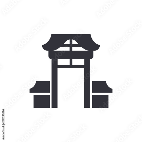 Japanese temple solid icons, minimalist vector illustration ,simple transparent graphic element .Isolated on white background