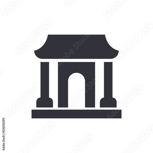 Japanese temple solid icons, minimalist vector illustration ,simple transparent graphic element .Isolated on white background