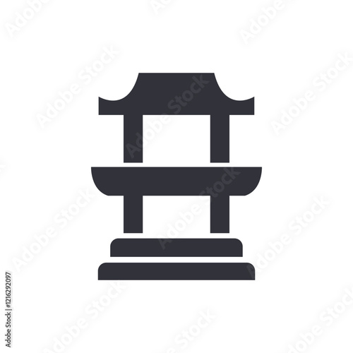 Japanese temple solid icons, minimalist vector illustration ,simple transparent graphic element .Isolated on white background