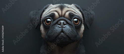 Adorable Pug Portrait: A Close-Up of a Cute Pug Dog