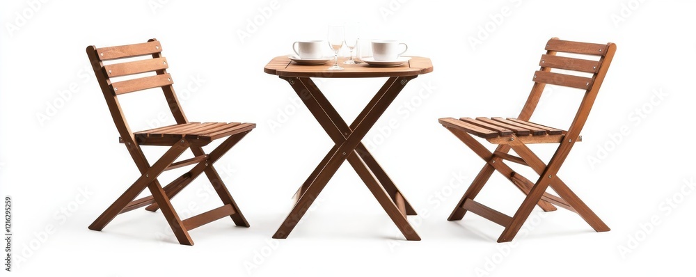 Foldable bistro set with weathered finishes for a rustic look Foldable bistro set with weathered finishes for a rustic look