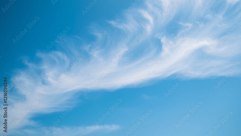 Serene Wispy Clouds in a Vast Blue Sky Serene Wispy Clouds in a Vast Blue Sky