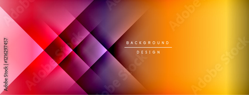 Dynamic shadow lines with gradient colors geometric background