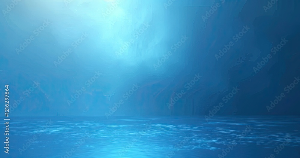 A serene underwater scene with soft blue tones and gentle waves reflecting light. A serene underwater scene with soft blue tones and gentle waves reflecting light.