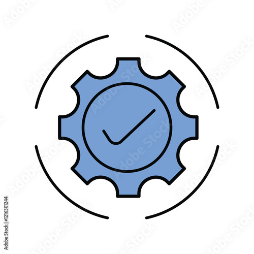 processing blue icon with white background vector stock illustration