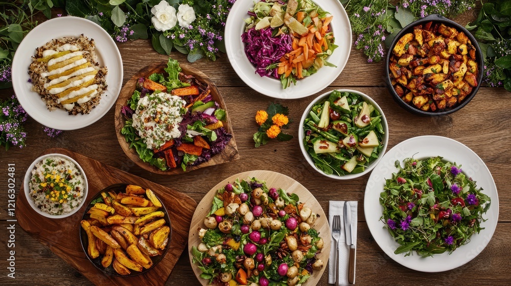 © warunthorn - Delicious and Healthy Vegan Salad Buffet Feast © warunthorn - Delicious and Healthy Vegan Salad Buffet Feast