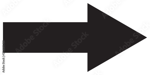 Red large forward or left pointing solid long arrow icon sketched as vector symbol