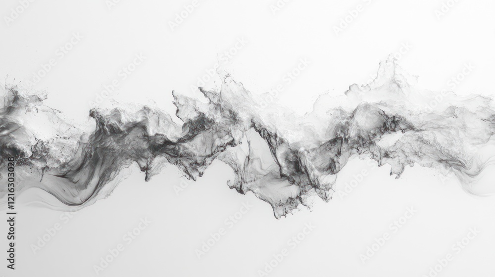Obraz premium Water wave in motion, creating an elegant splash pattern, on solid white background, single object.