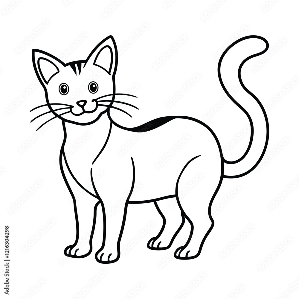 Creative vector illustration of a playful cartoon cat Creative vector illustration of a playful cartoon cat
