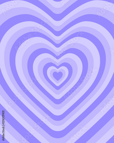 Vector background with purple heart, optical illusion