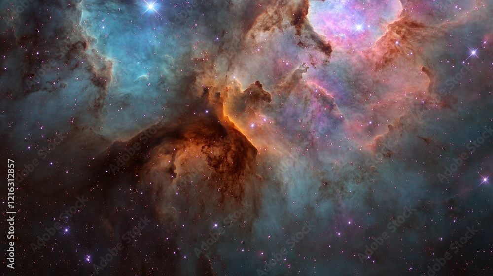 Fototapeta premium Cosmic Nebula Celestial Clouds of Gas and Dust