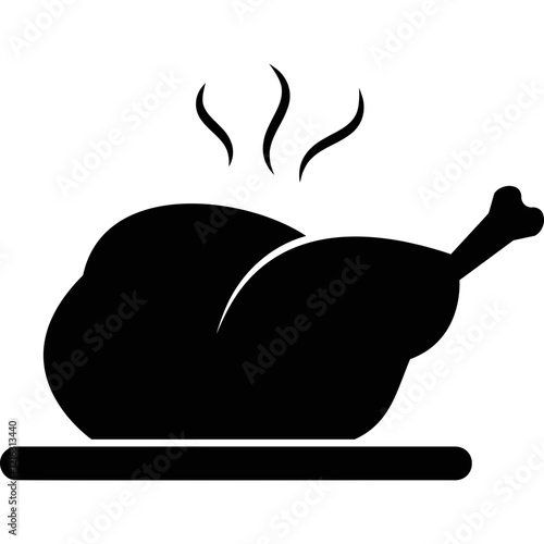 Simple vector icon baked chicken
