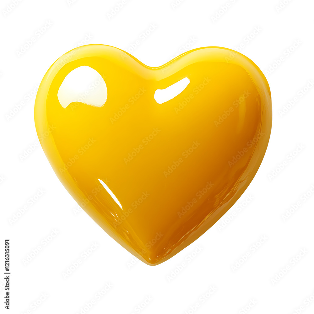 A Yellow heart, Isolated on a transparent background. A Yellow heart, Isolated on a transparent background.