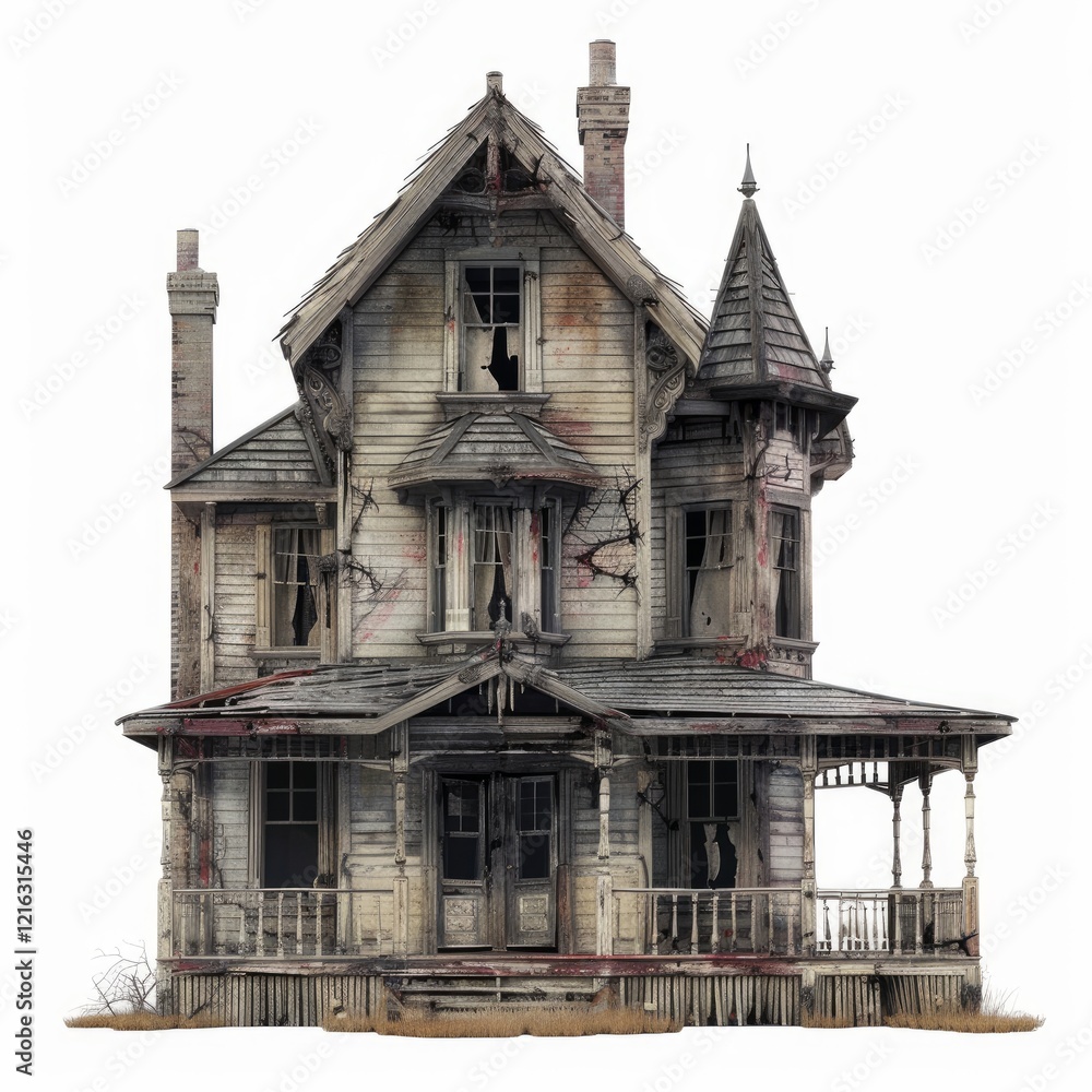 Old victorian house, falling apart and looking very creepy Old victorian house, falling apart and looking very creepy