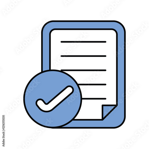 Compliant blue icon with white background vector stock illustration