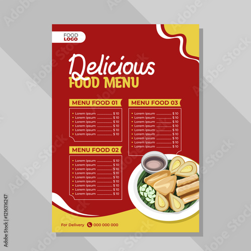 Delicious food menu template, food menu design photo