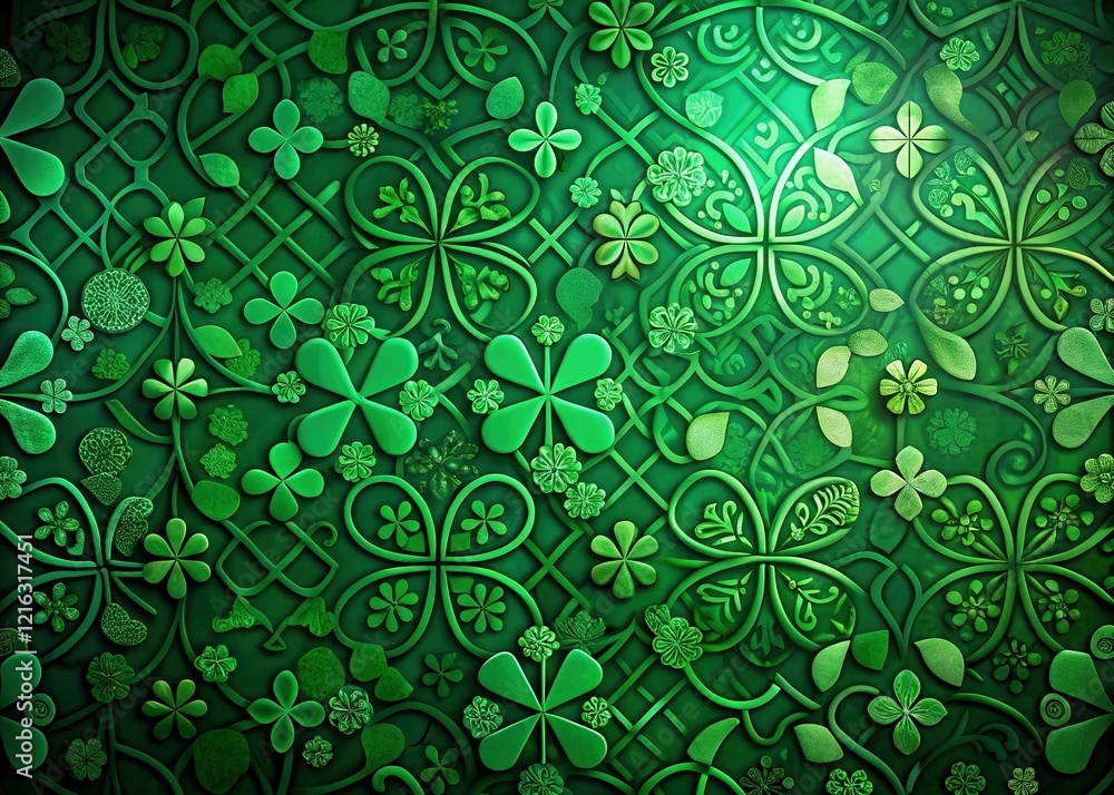Festive Green St. Patrick's Day Wall Background Pattern with High Depth of Field Festive Green St. Patrick's Day Wall Background Pattern with High Depth of Field
