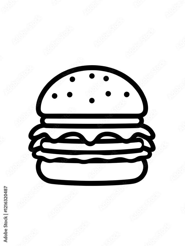 Hamburger illustration icon vector Hamburger illustration icon vector