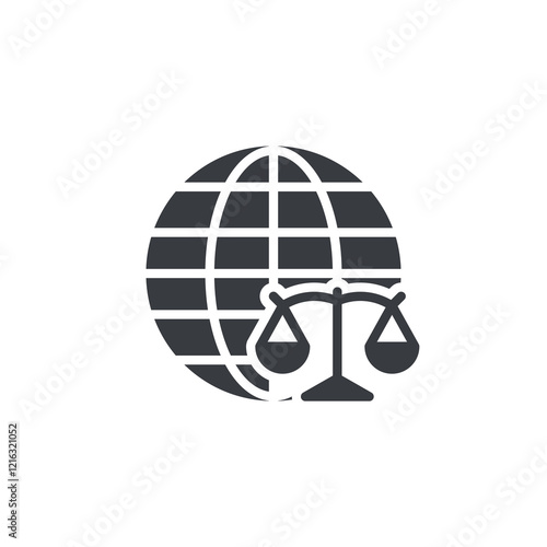 Globe with scales vector icon