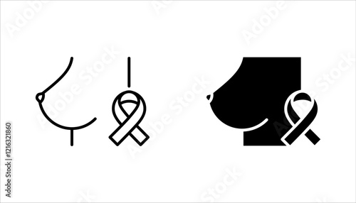 Breast Cancer icon set, diagnostic and treatment, Medical icons. vector illustration on white background