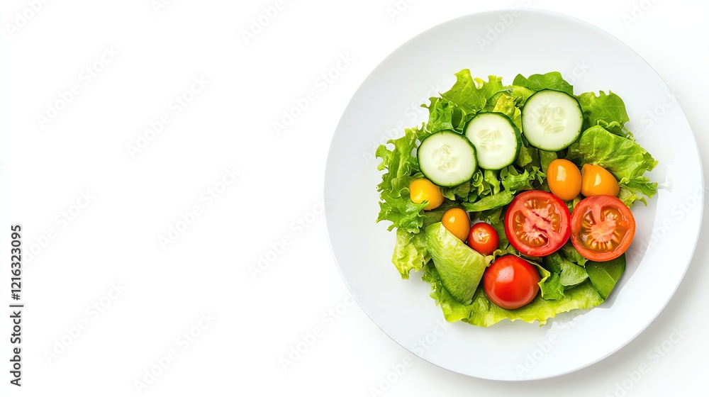 Fresh salad with vibrant vegetables on plate. Fresh salad with vibrant vegetables on plate.