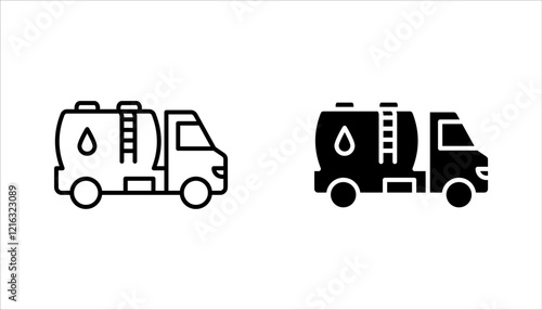 Tank truck icon set. Gasoline Fuel Truck. vector illustration on white background
