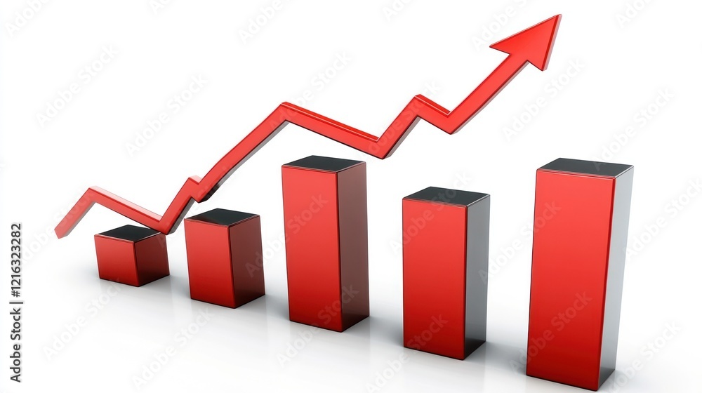 Stock market success depicted in a bullish graph. Stock market success depicted in a bullish graph.