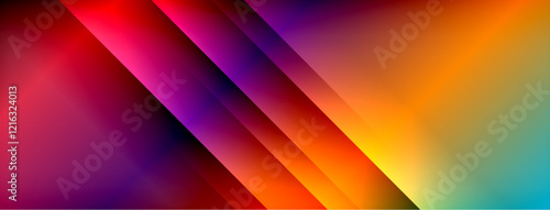 Colorful gradient with lines made of shadow and light. Creative background