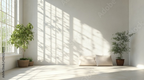 Wallpaper Mural Serene Minimalist Room: Sunlight Illuminates a Tranquil Space Torontodigital.ca